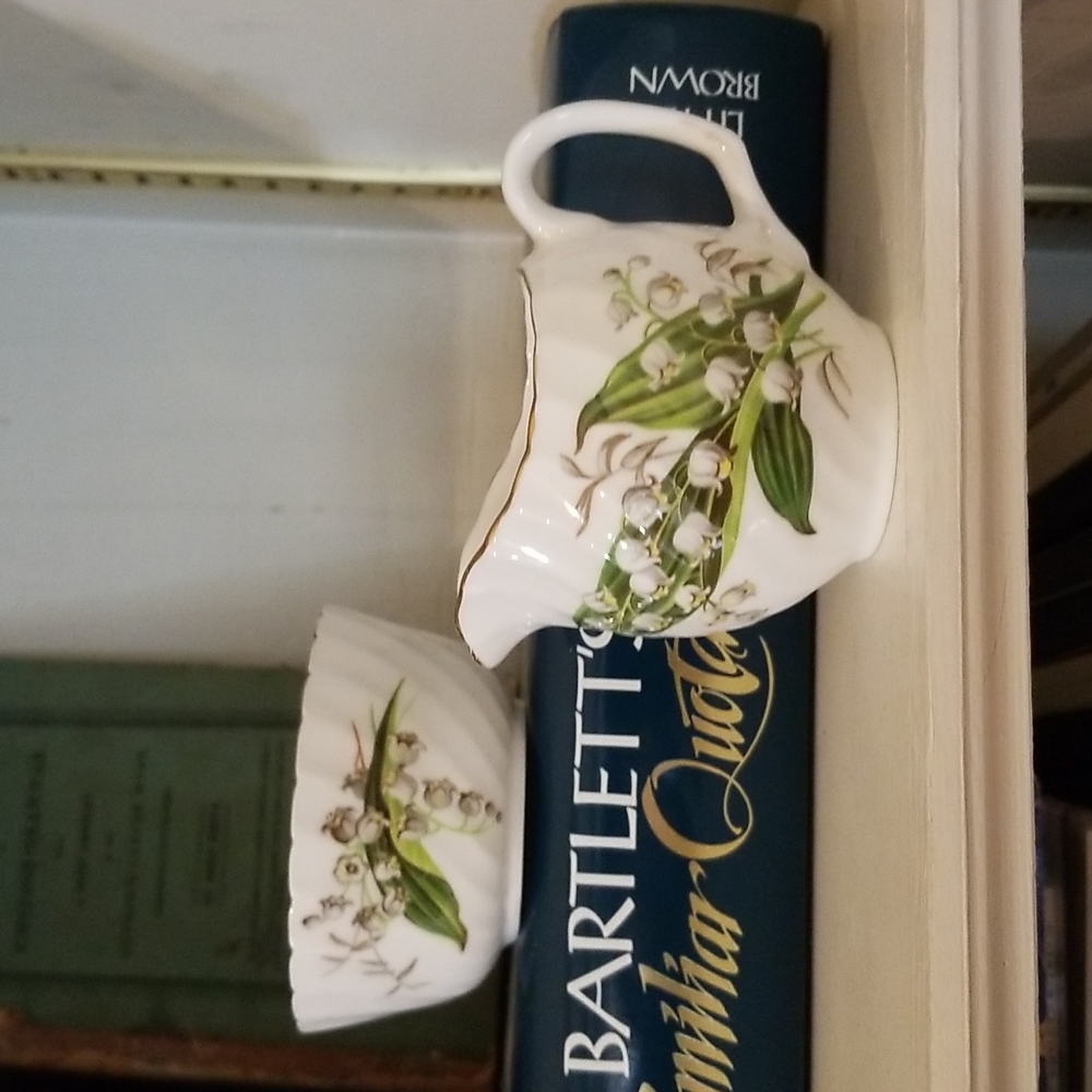 Royal Adderley "Lily of the Valley" Sugar and Creamer, Made in England